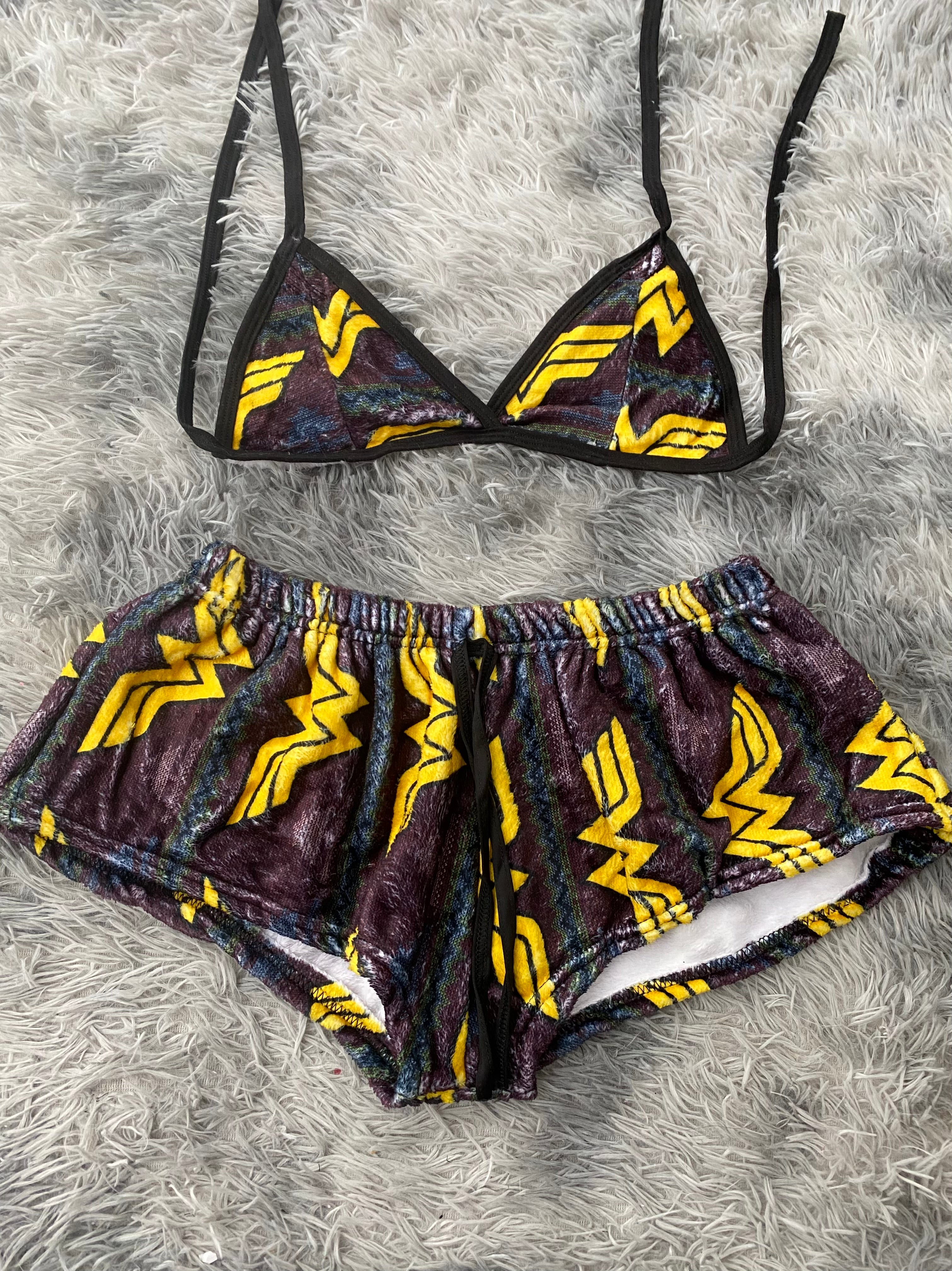 Mujer maravilla navideño Top Con Short Afelpado