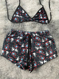 Jack y su novia fondo negro Top Con Short Afelpado