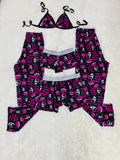 Ghost Cara Negro Y Rosa Pijama De 5 Piezas