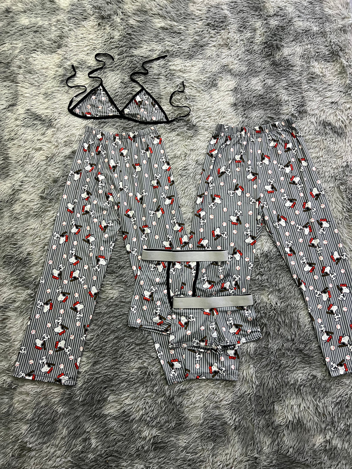 Snoopy Beisbol Pijama De 5 Piezas