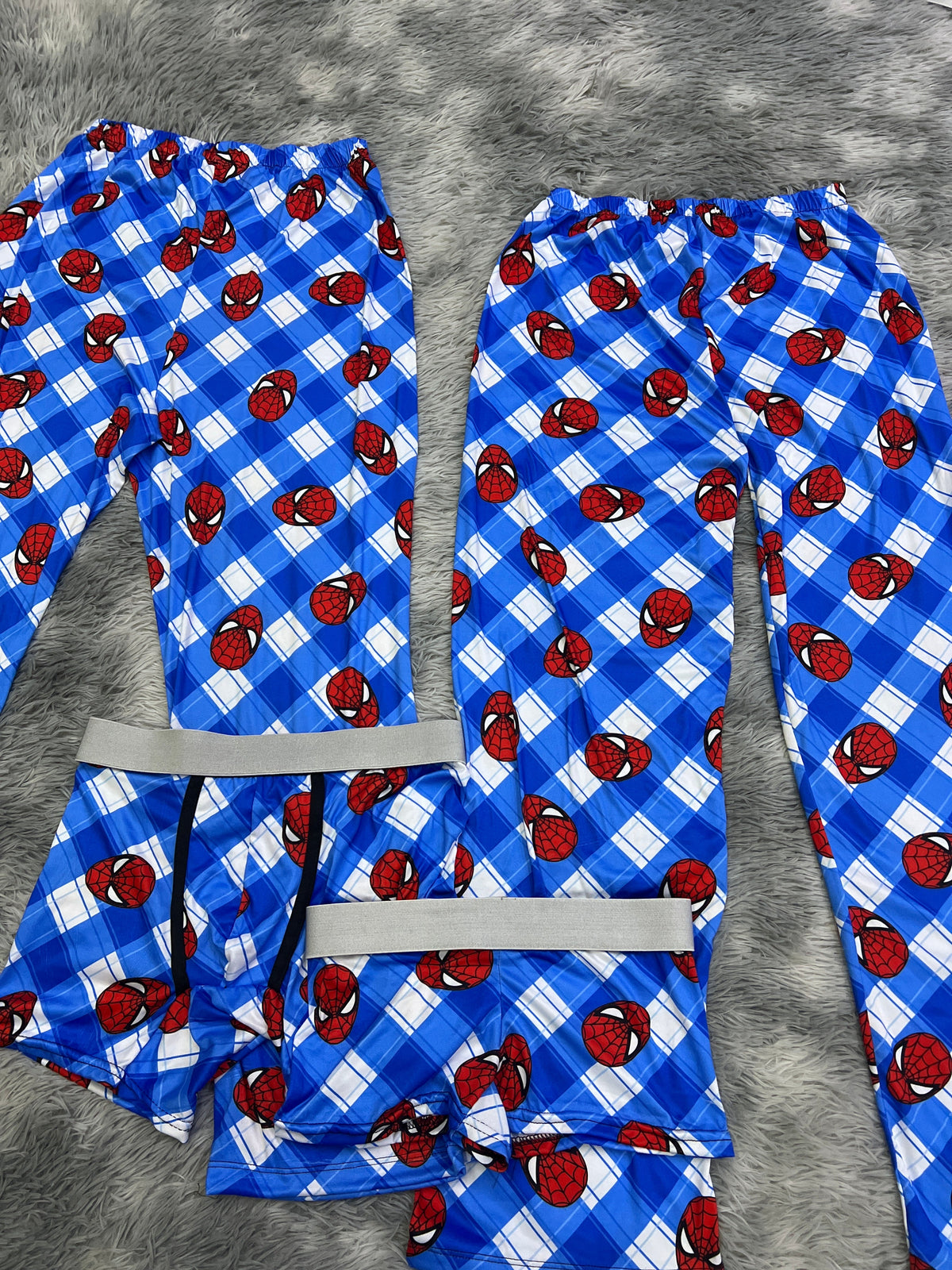 Spiderman Cuadros Azules Pijama De 5 Piezas