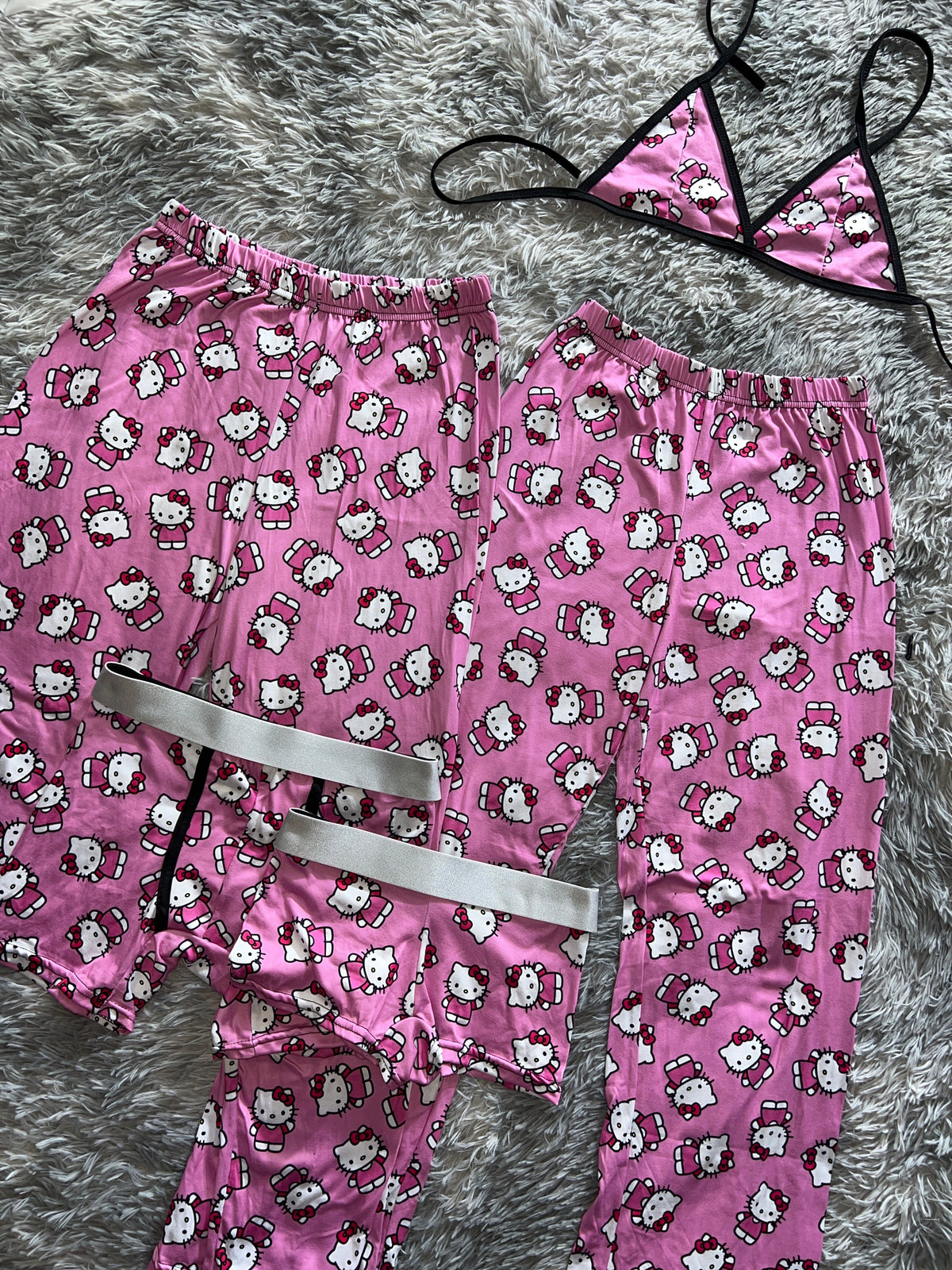 Hello Kitty Saludando Rosa Pijama De 5 Piezas