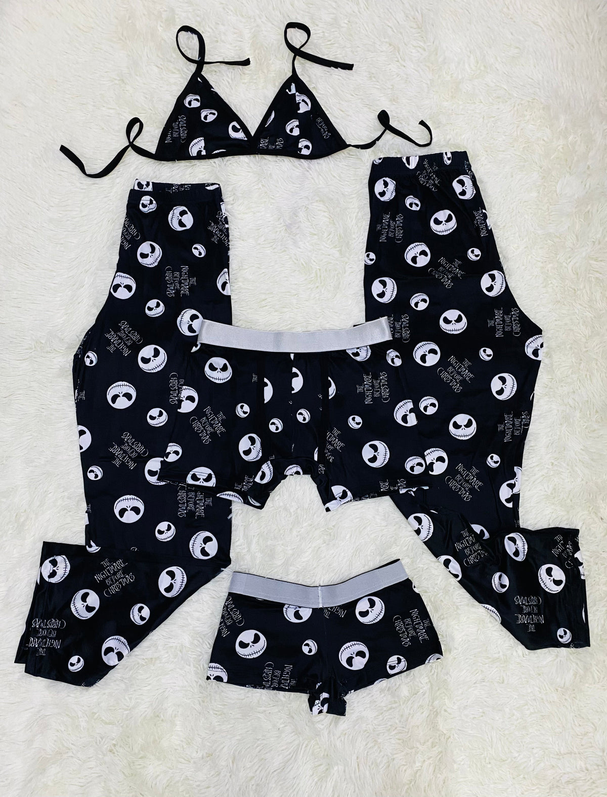 Jack Cara Fondo Negro Pijama De 5 Piezas