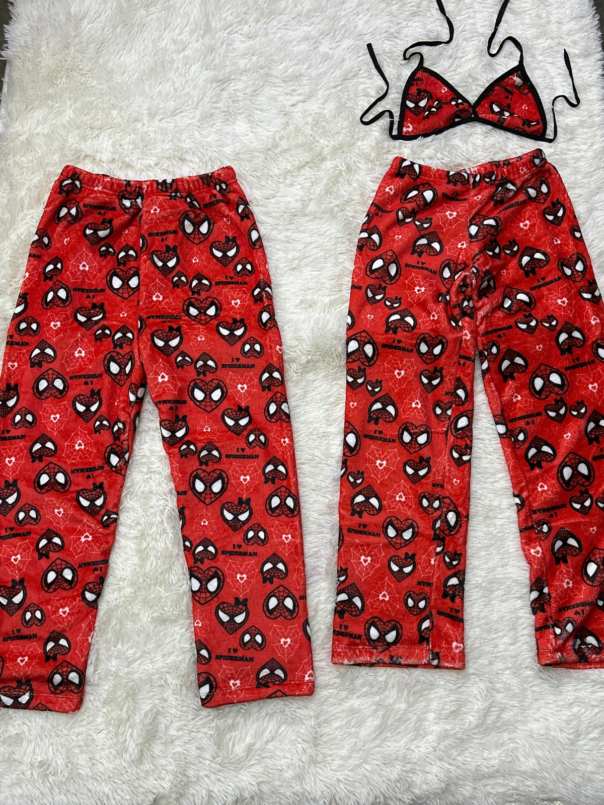 Spiderman Corazón Rojo Duo De Pijama Afelpada