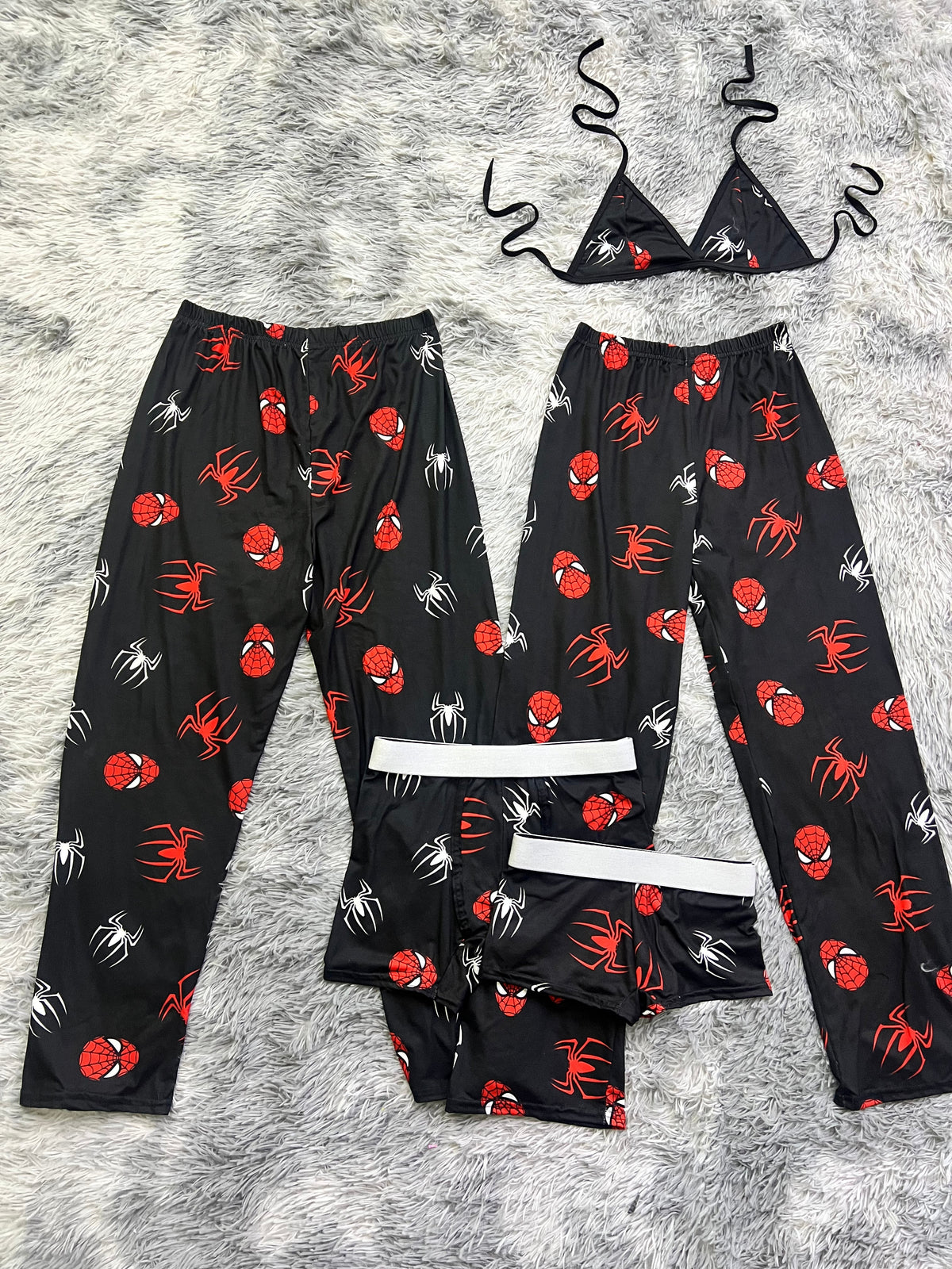 Spiderman Negro Pijama De 5 Piezas