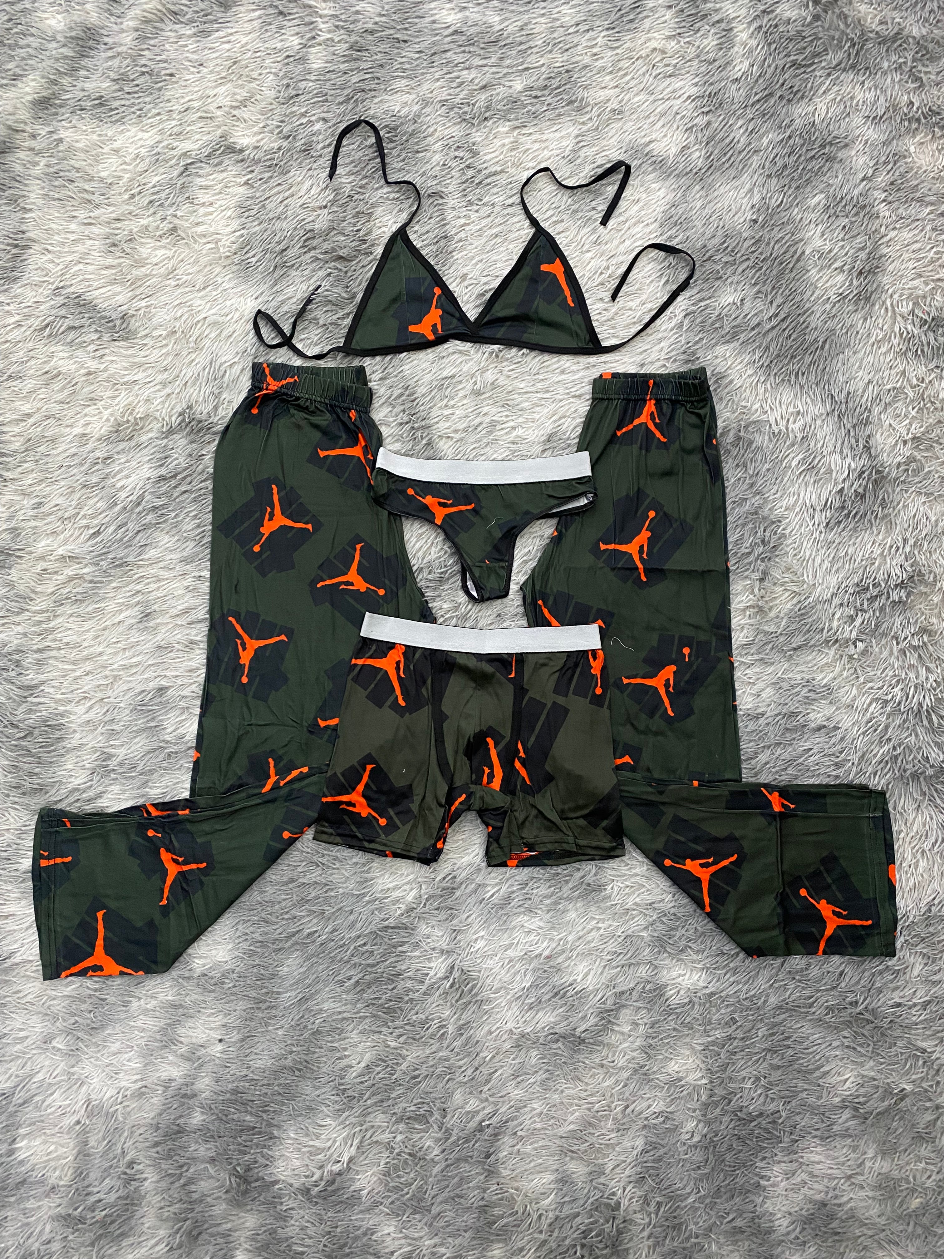 Jordan Fondo Verde Pijama De 5 Piezas