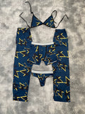 Jordan Fondo Azul Pijama De 5 Piezas