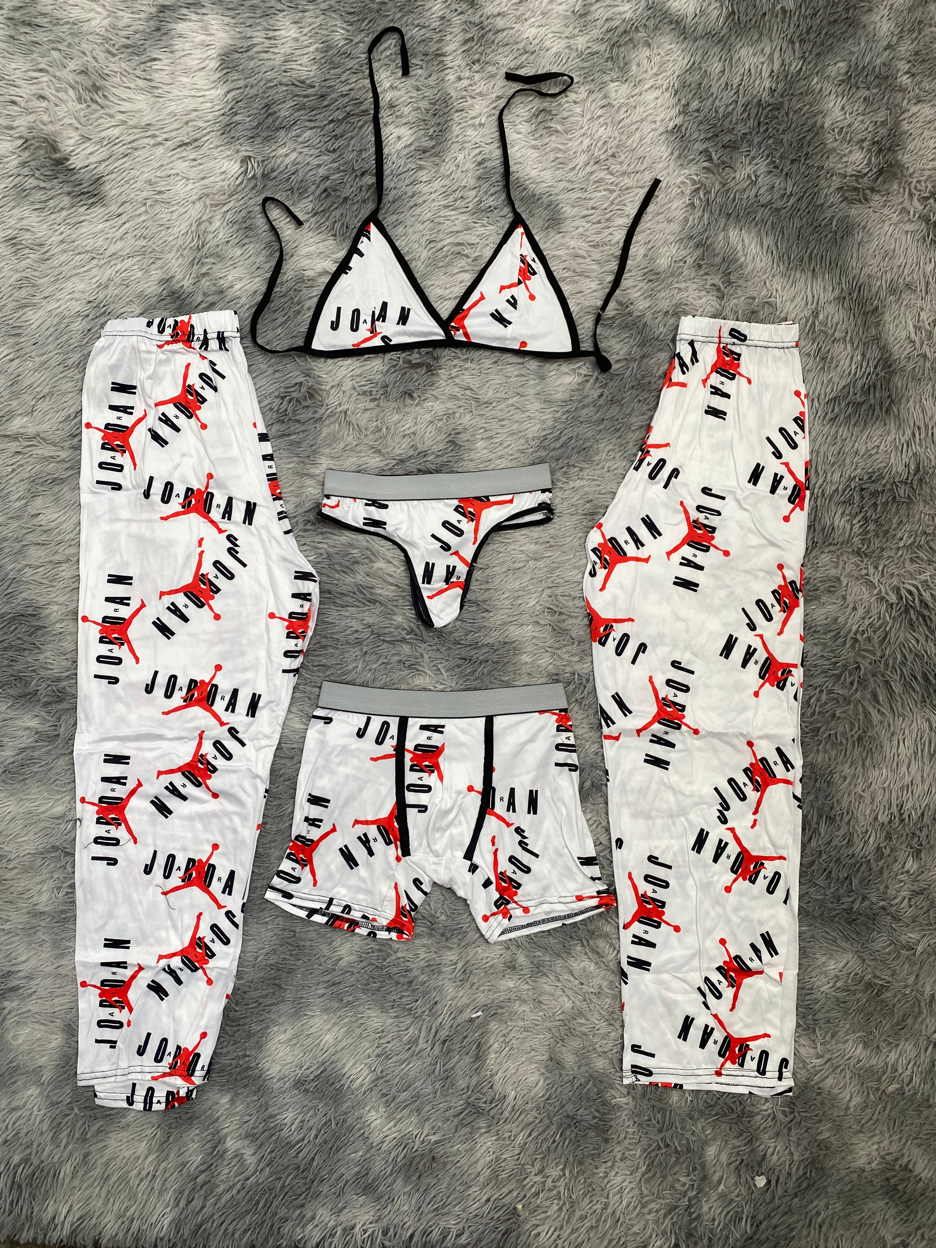 Jordan Fondo Blanco Pijama De 5 Piezas