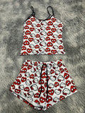 Spider Kitty Corazones Fondo Blanco Blusa Con Short