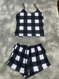 Cuadros Negros Y Blancos Blusa Con Short