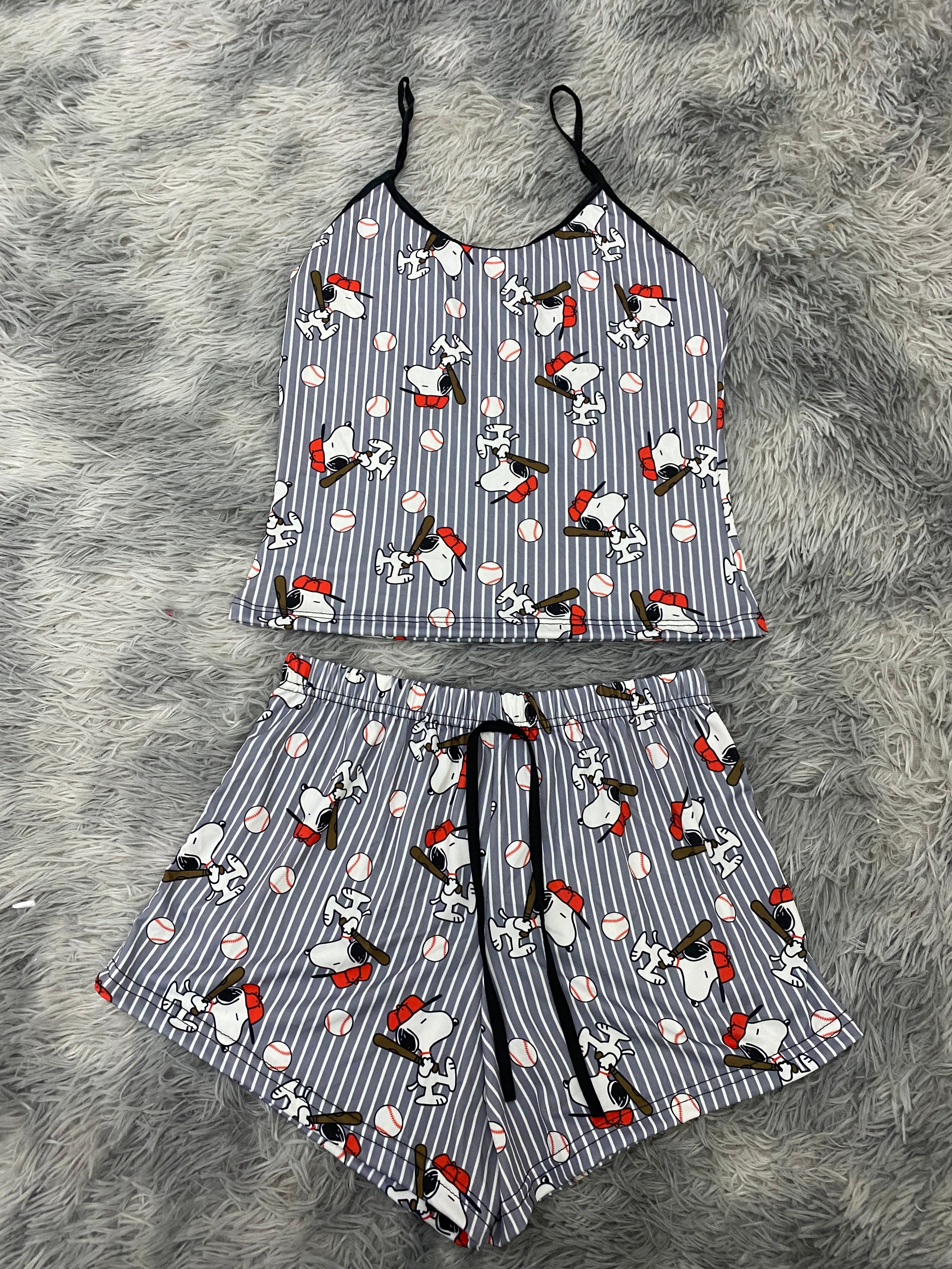 Snoopy Baseball Blusa Con Short
