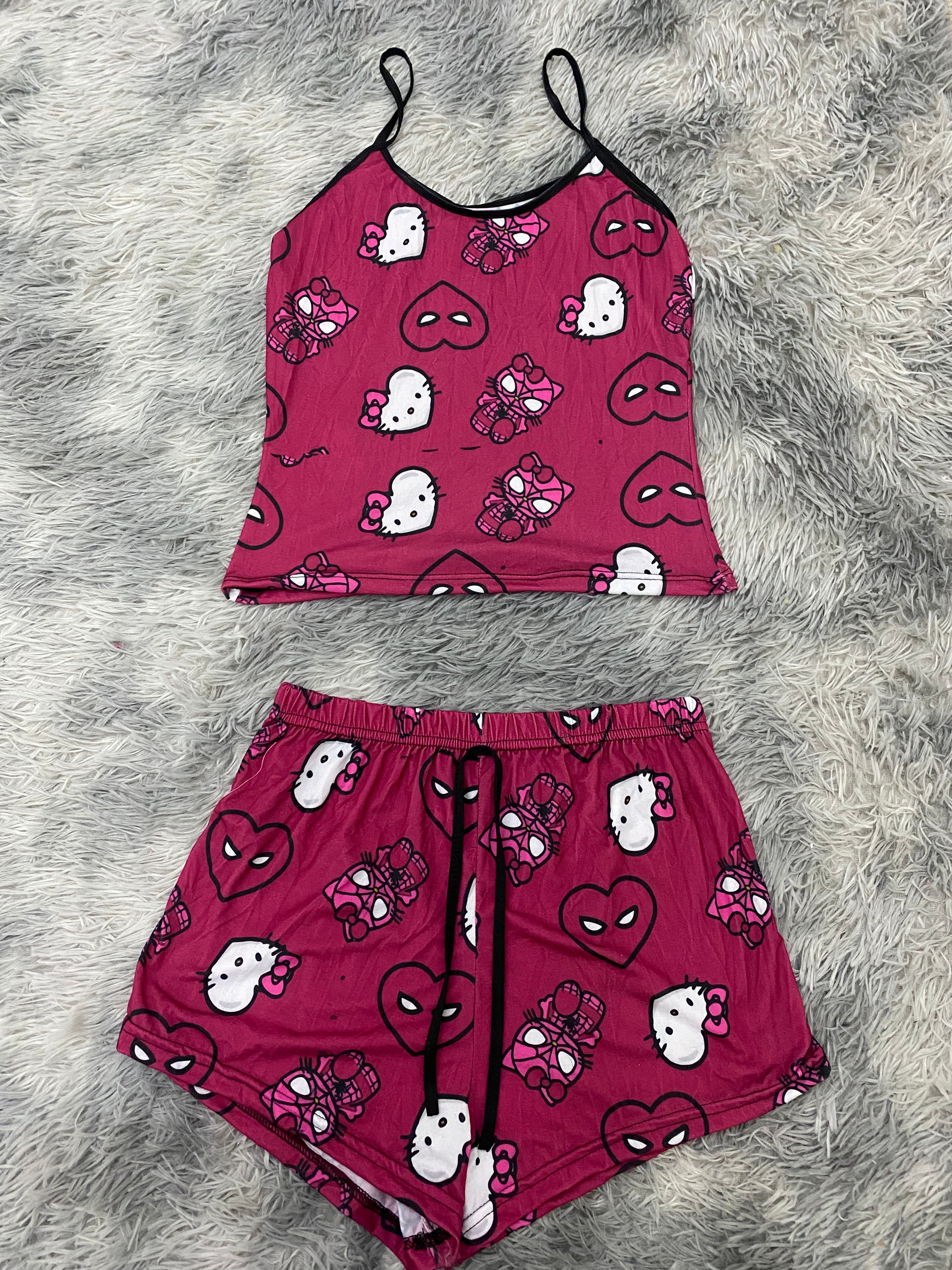 Spider Kitty Vino Blusa Con Short