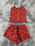 Spider Kitty Rojo Blusa Con Short