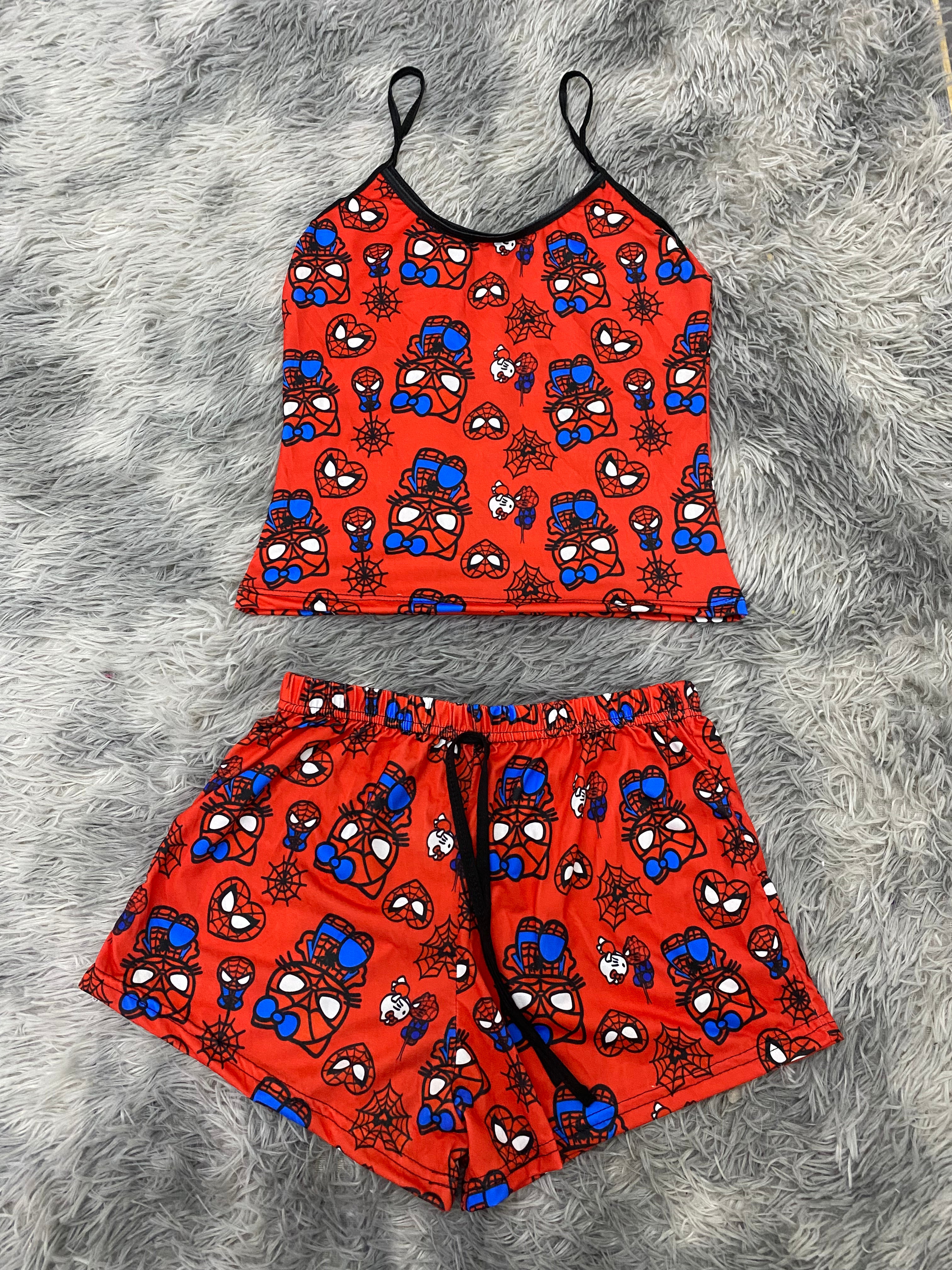 Spider Kitty Rojo Blusa Con Short