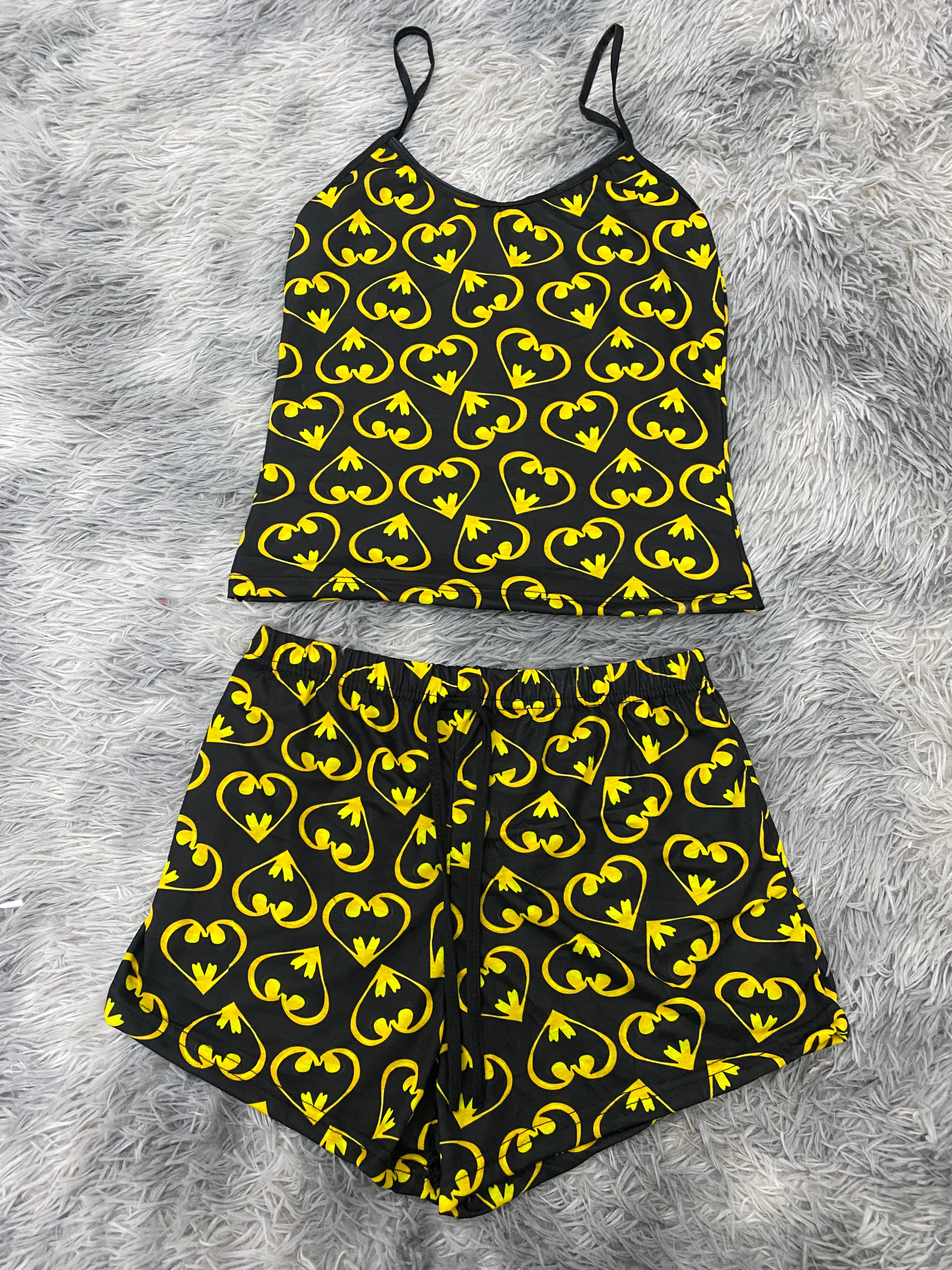 Batman Logo Corazones Blusa Con Short