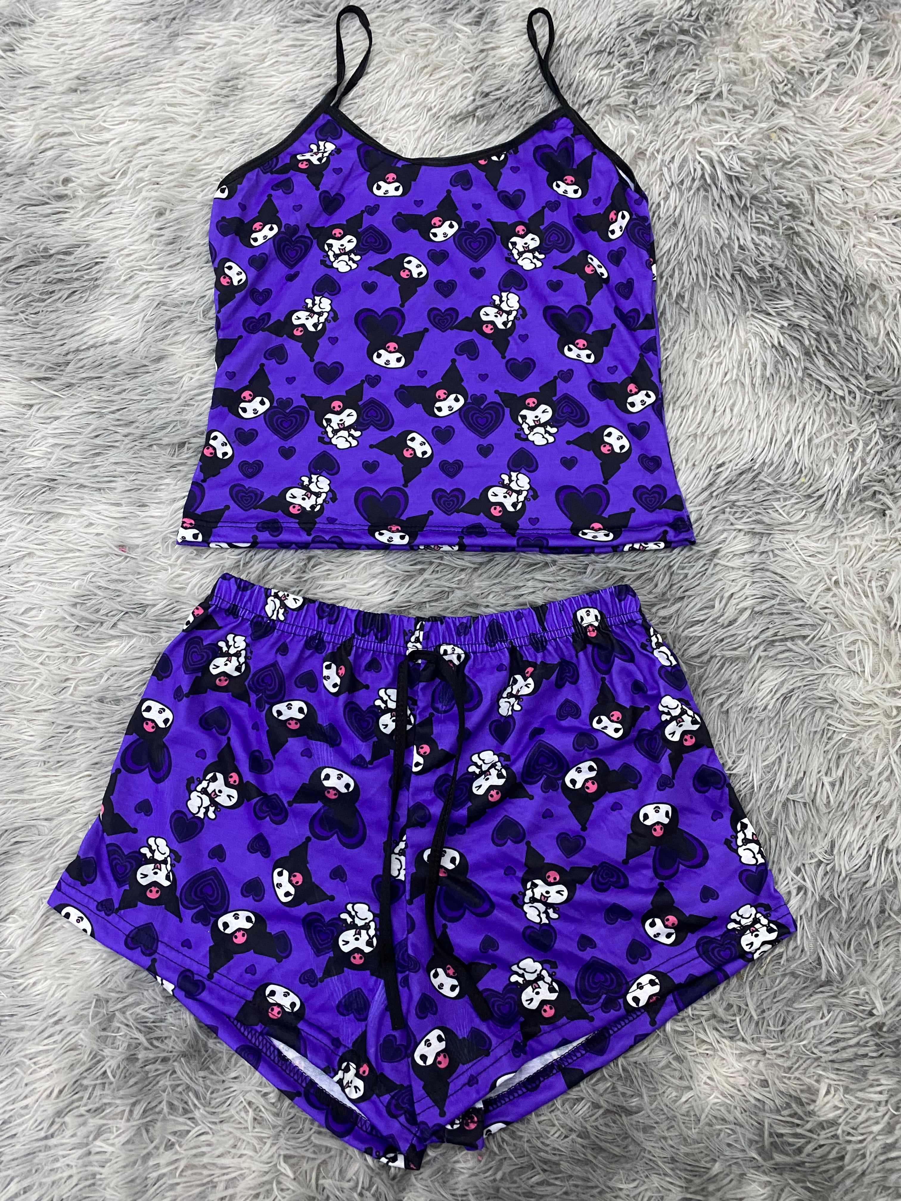 Kuromi Caras Fondo Morado Blusa Con Short