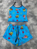 Bob Esponja Patricio Fondo Azul Blusa Con Short