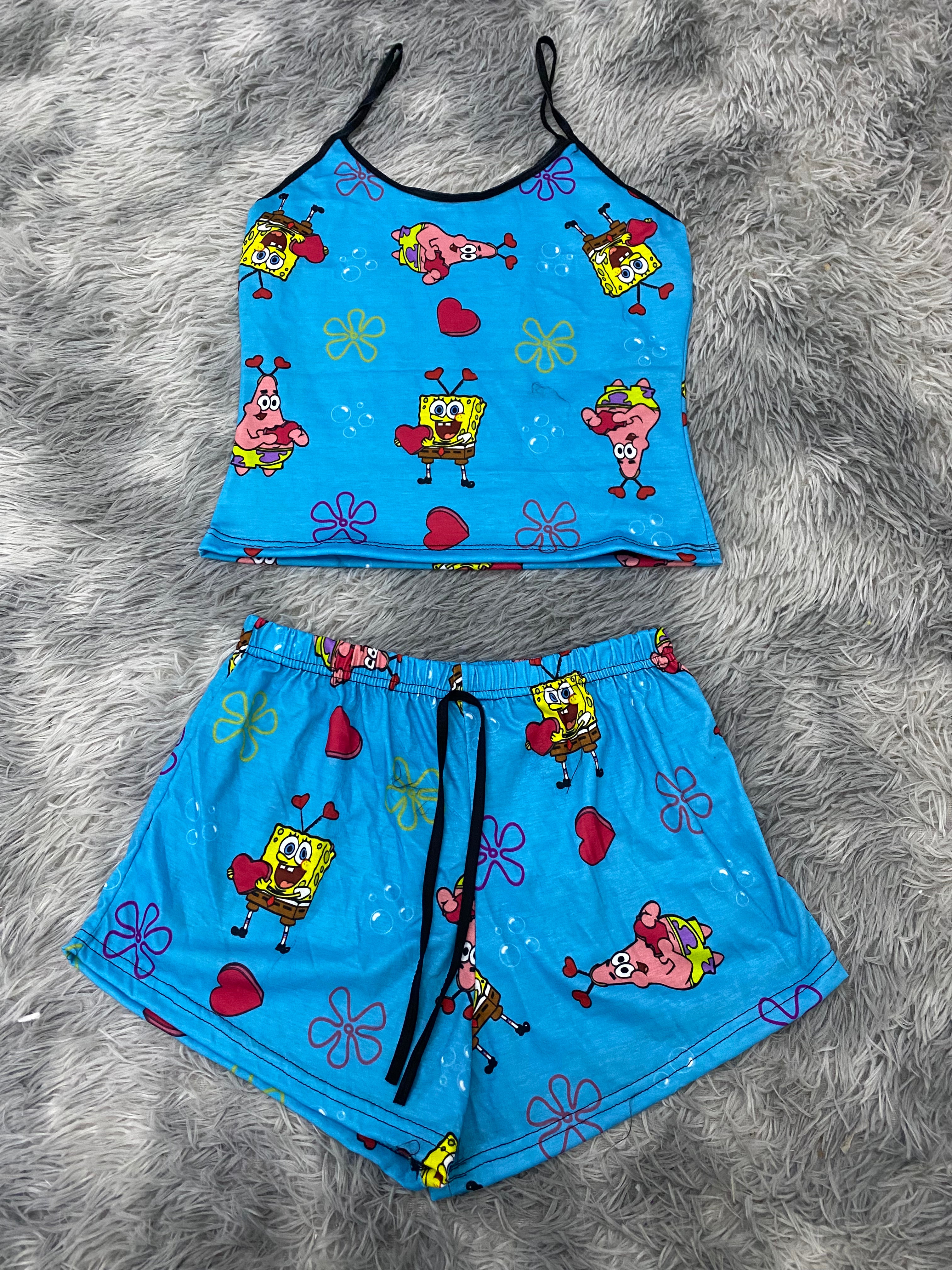 Bob Esponja Patricio Fondo Azul Blusa Con Short
