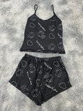 Hello Kitty Letras Blancas Fondo Negro Blusa Con Short