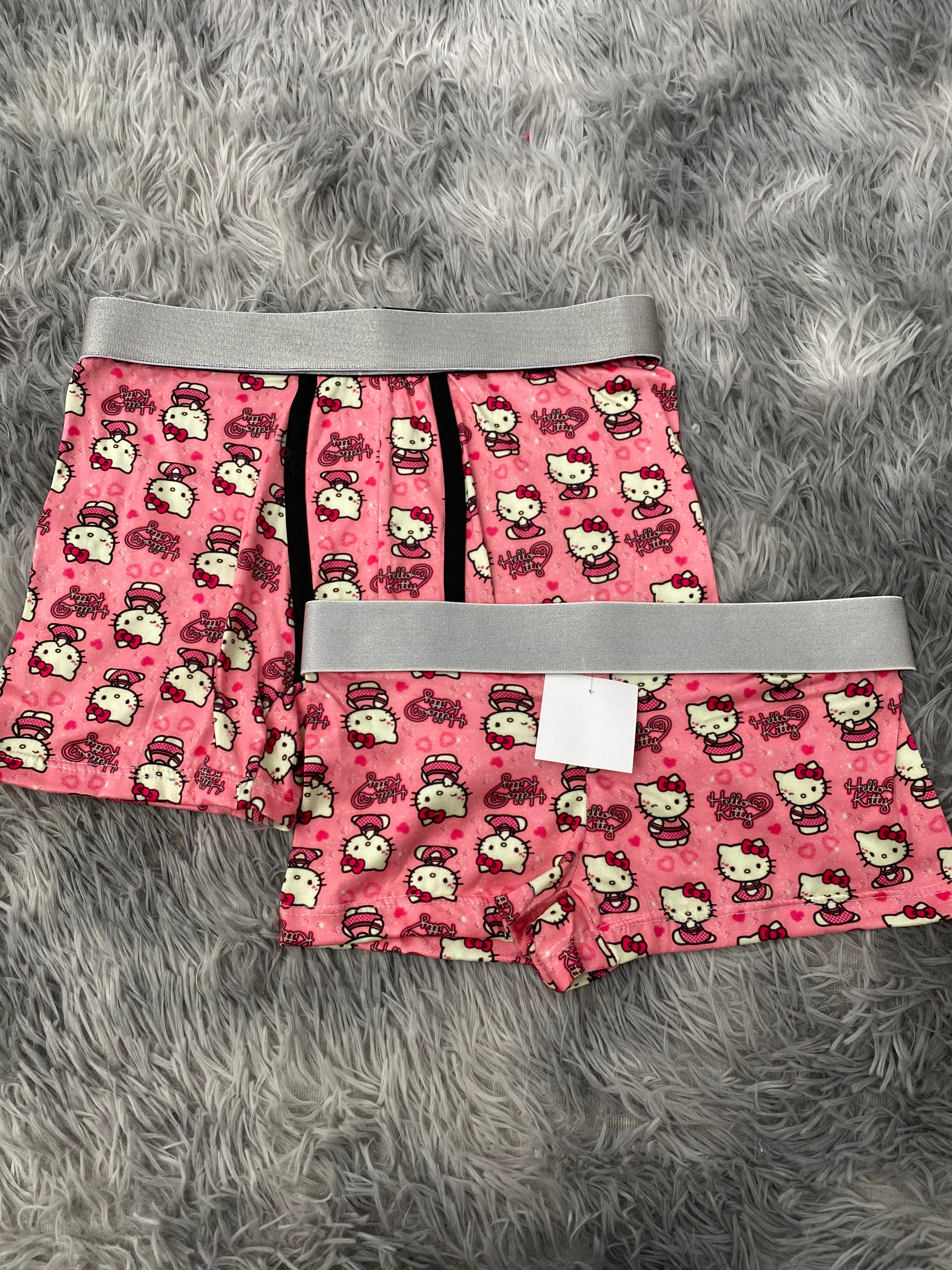 Hello Kitty Fondo Rosa Y Corazones Duo Con Boxer Unitalla
