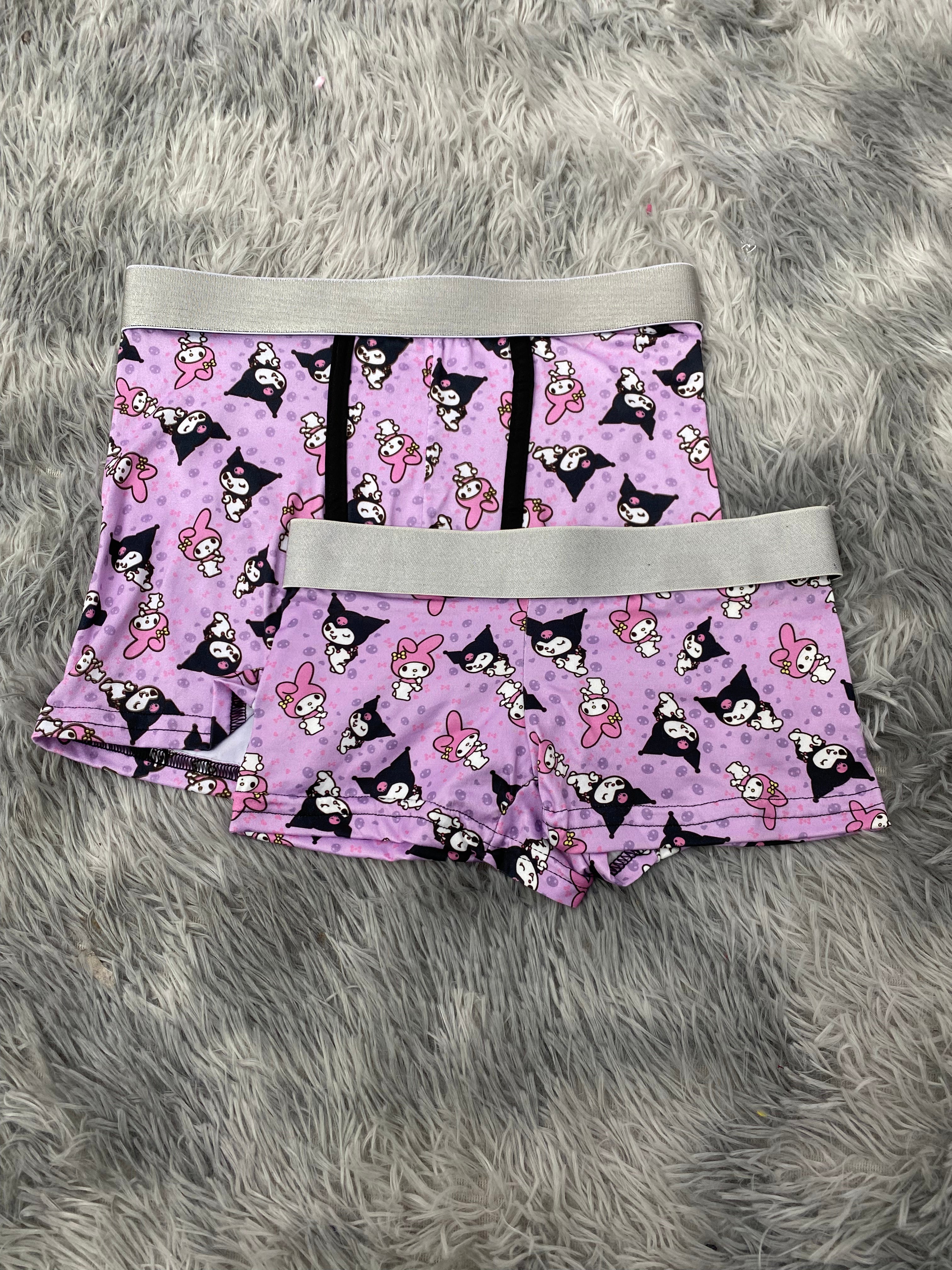 Kuromi Y My Melody Fondo Morado Duo Con Boxer Unitalla