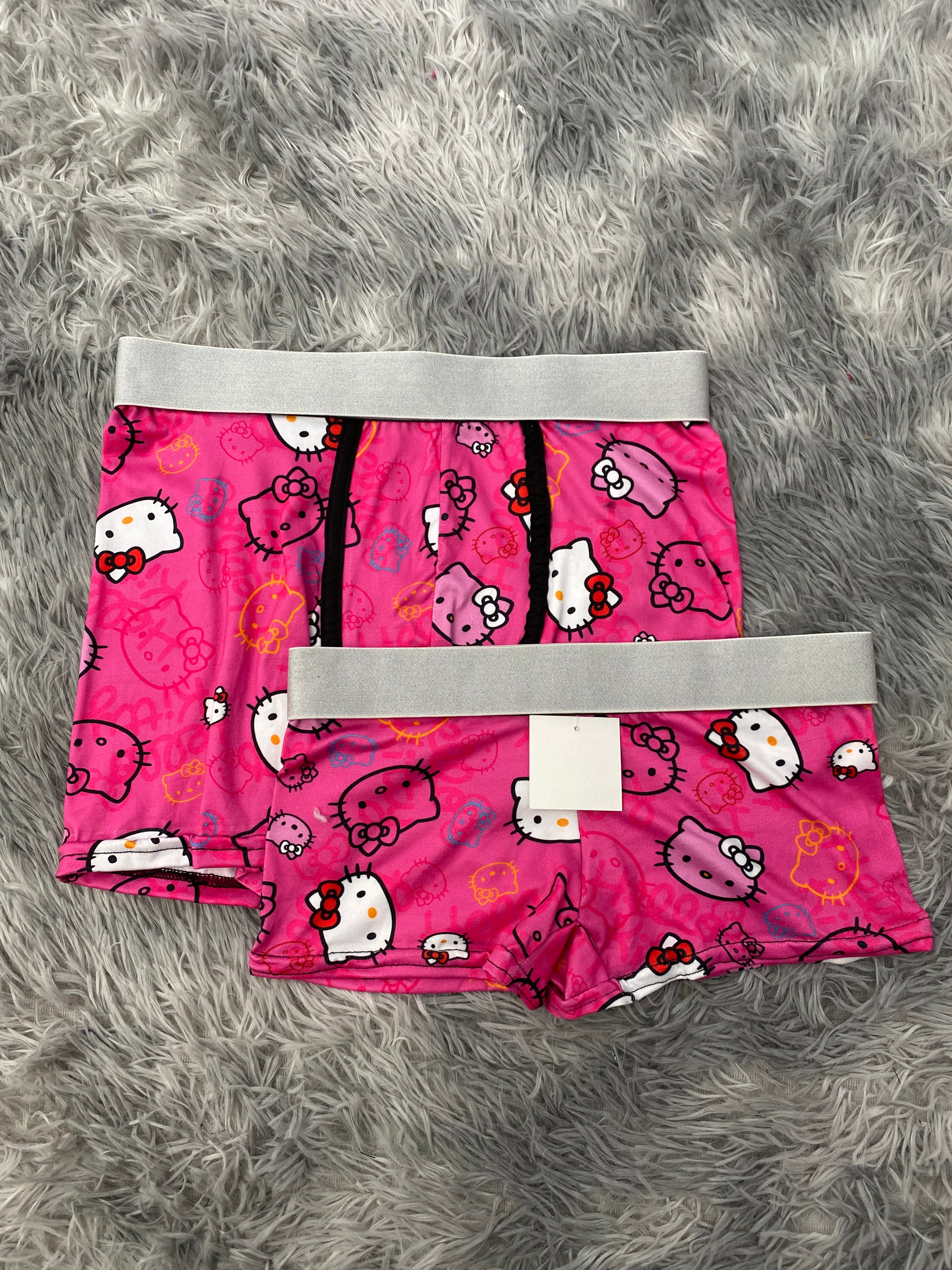 Hello Kitty Caras Colores Fondo Rosa Duo Con Boxer Unitalla