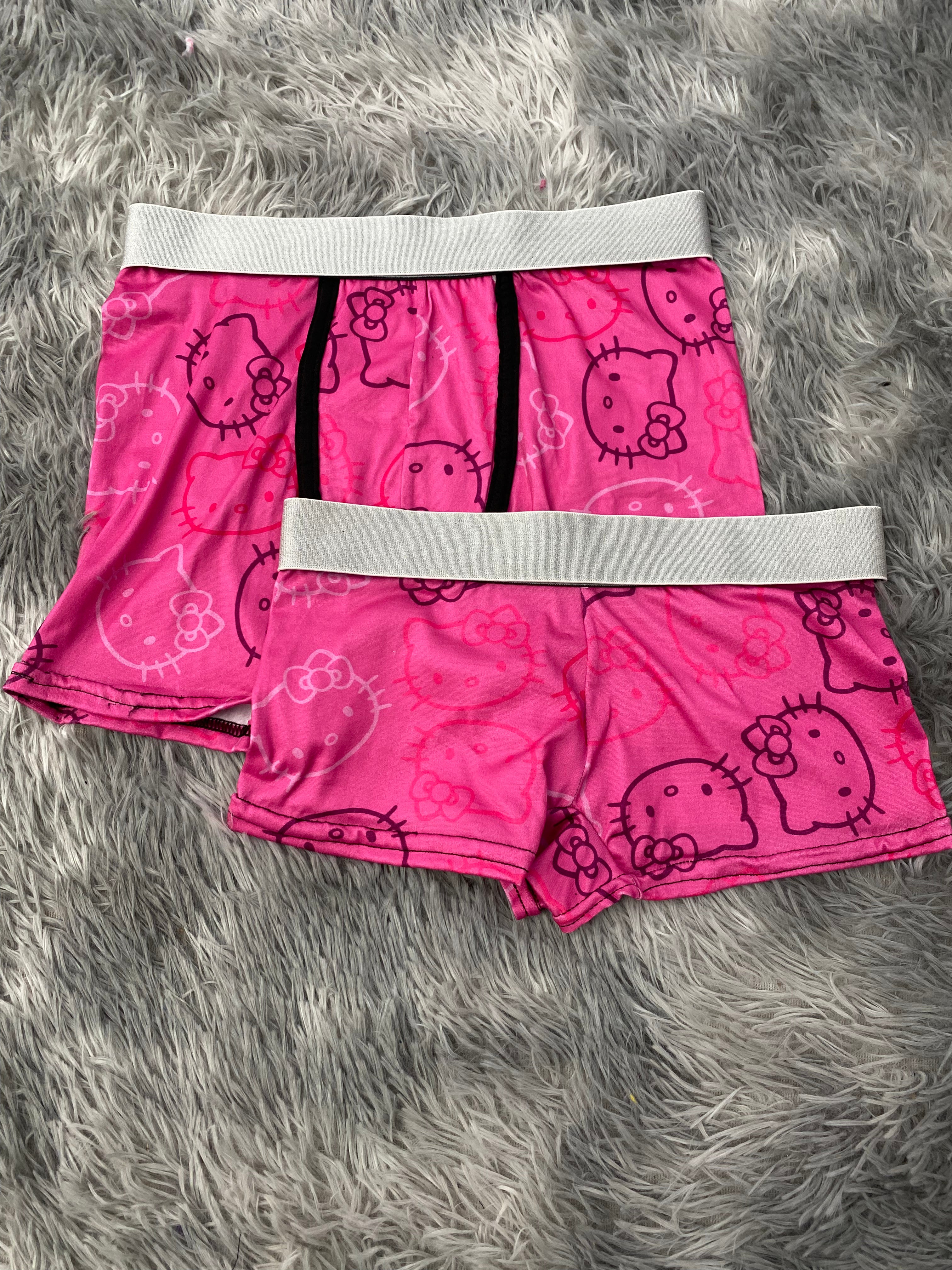 Hello Kitty Contornos Fondo Rosa Duo Con Boxer Unitalla