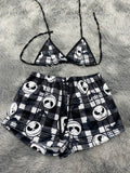 Jack cuadros rayados top con short unitalla de afelpado