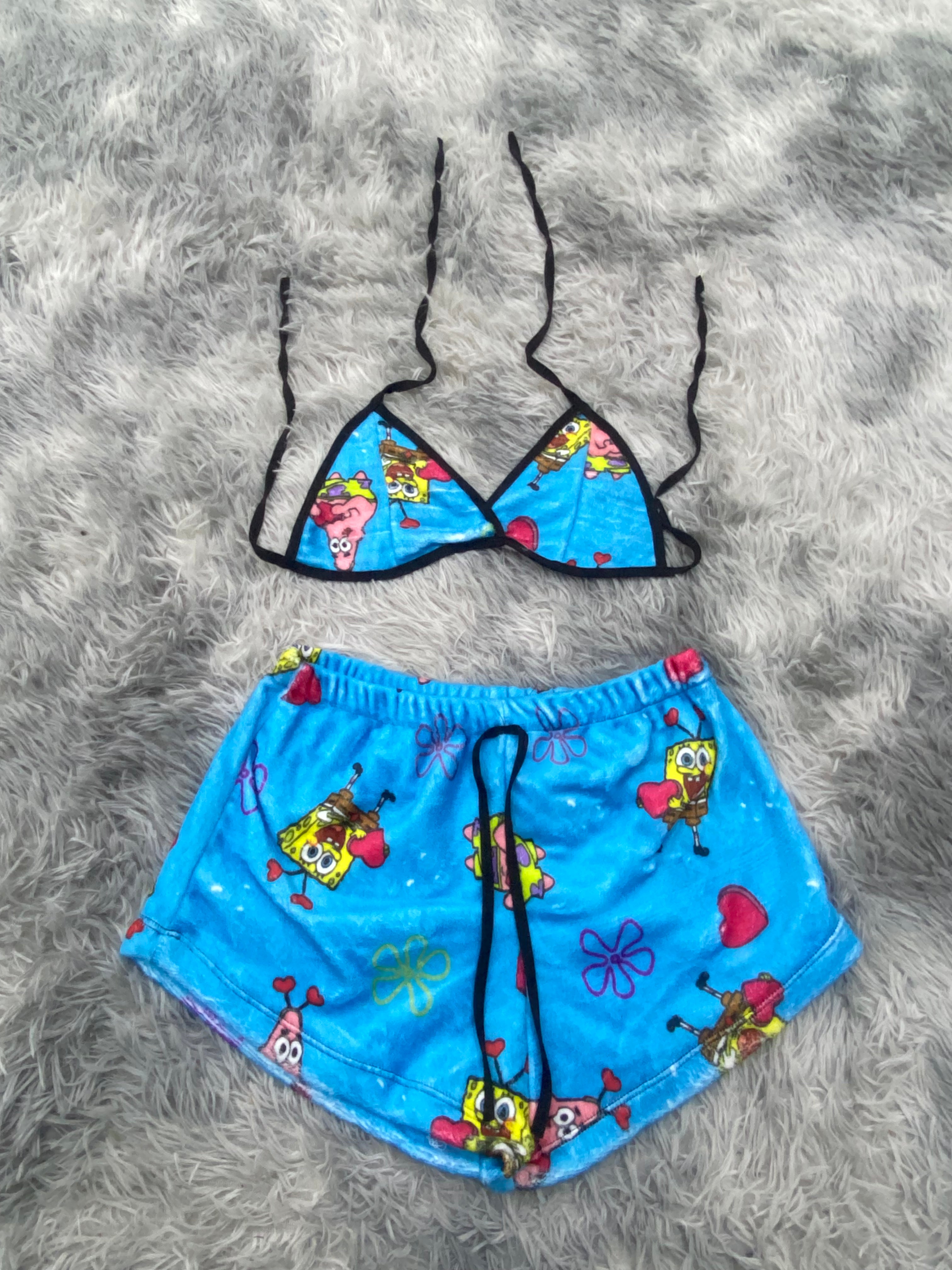 Bob Esponja Patricio Corazón Top Con Short Afelpado