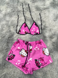 Batman Y Hello Kitty Rosa Top Con Short Afelpado