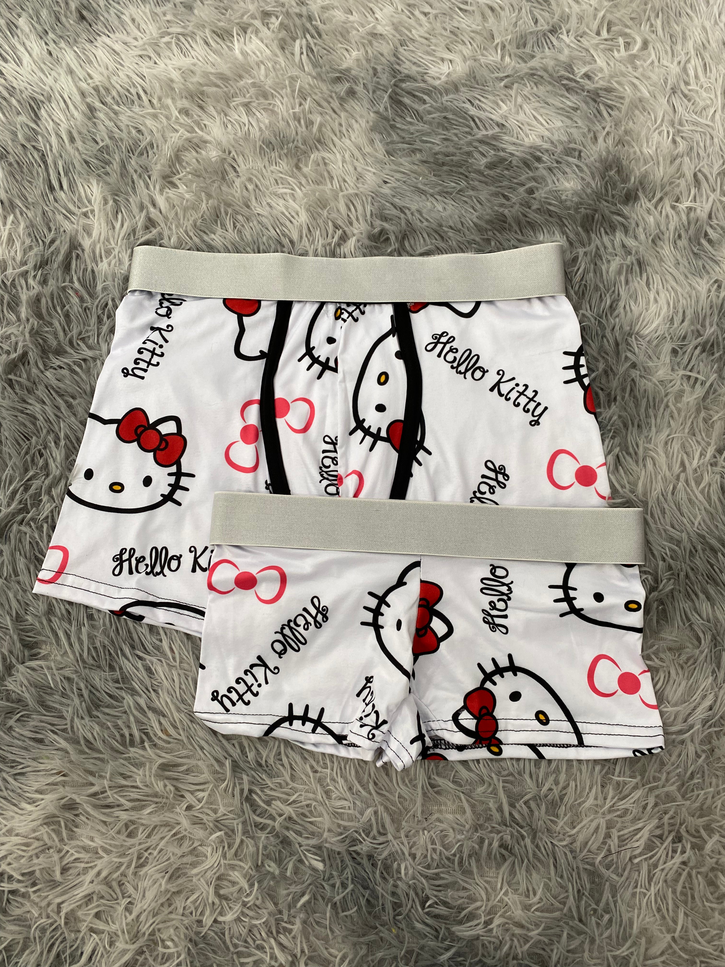 Hello Kitty Moños Fondo Blanco Duo Con Boxer Unitalla