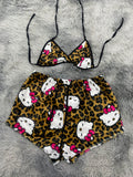 Hello Kitty Animal Print Café Top Con Short Afelpado
