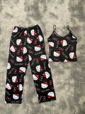 Hello Kitty Fondo Negro Blusa Con Pantalón