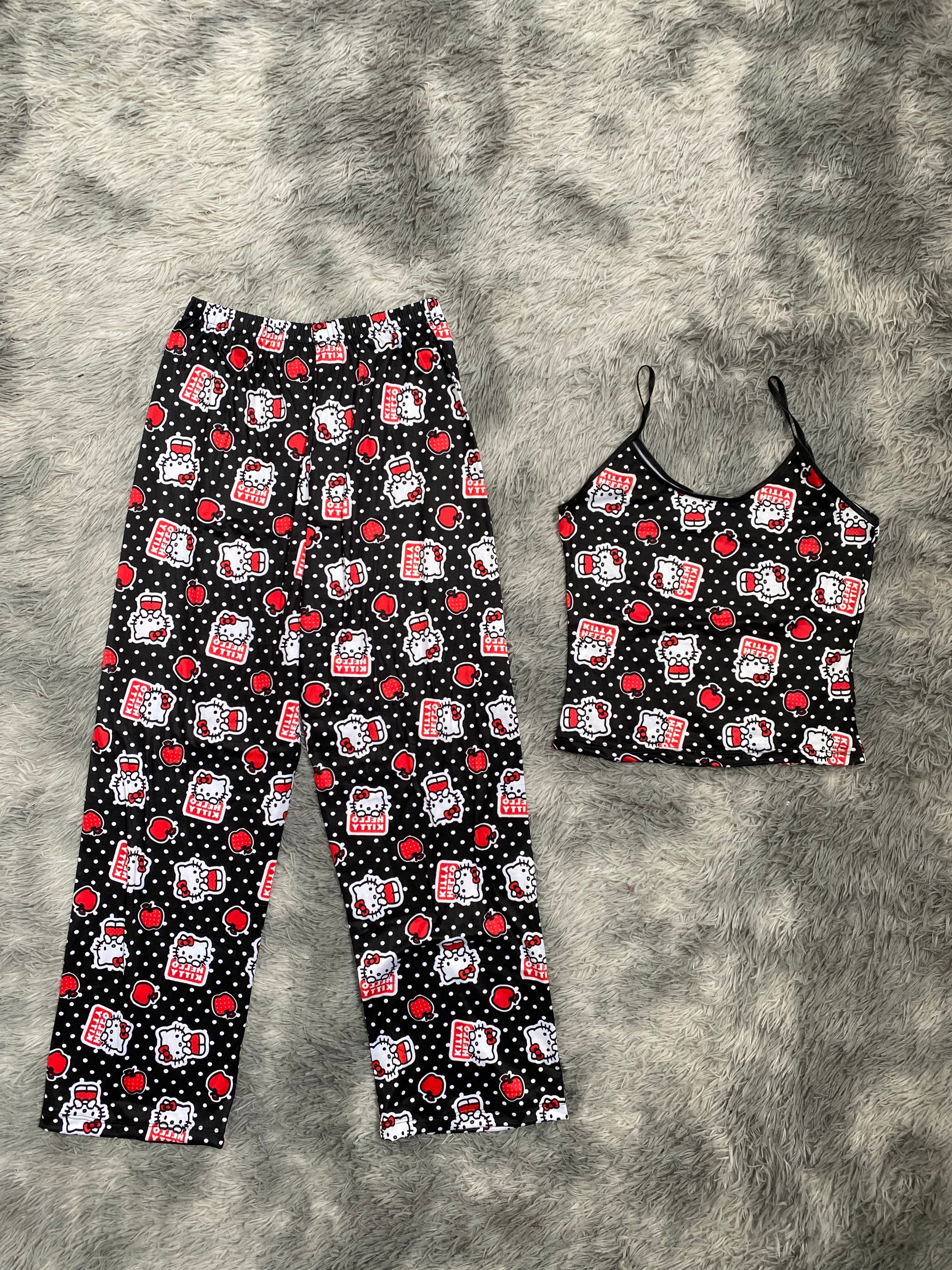 Hello Kitty Puntos Y Manzanas Blusa Con Pantalón