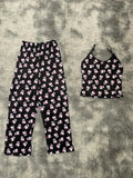 Hello Kitty Fondo Negro Blusa Con Pantalón