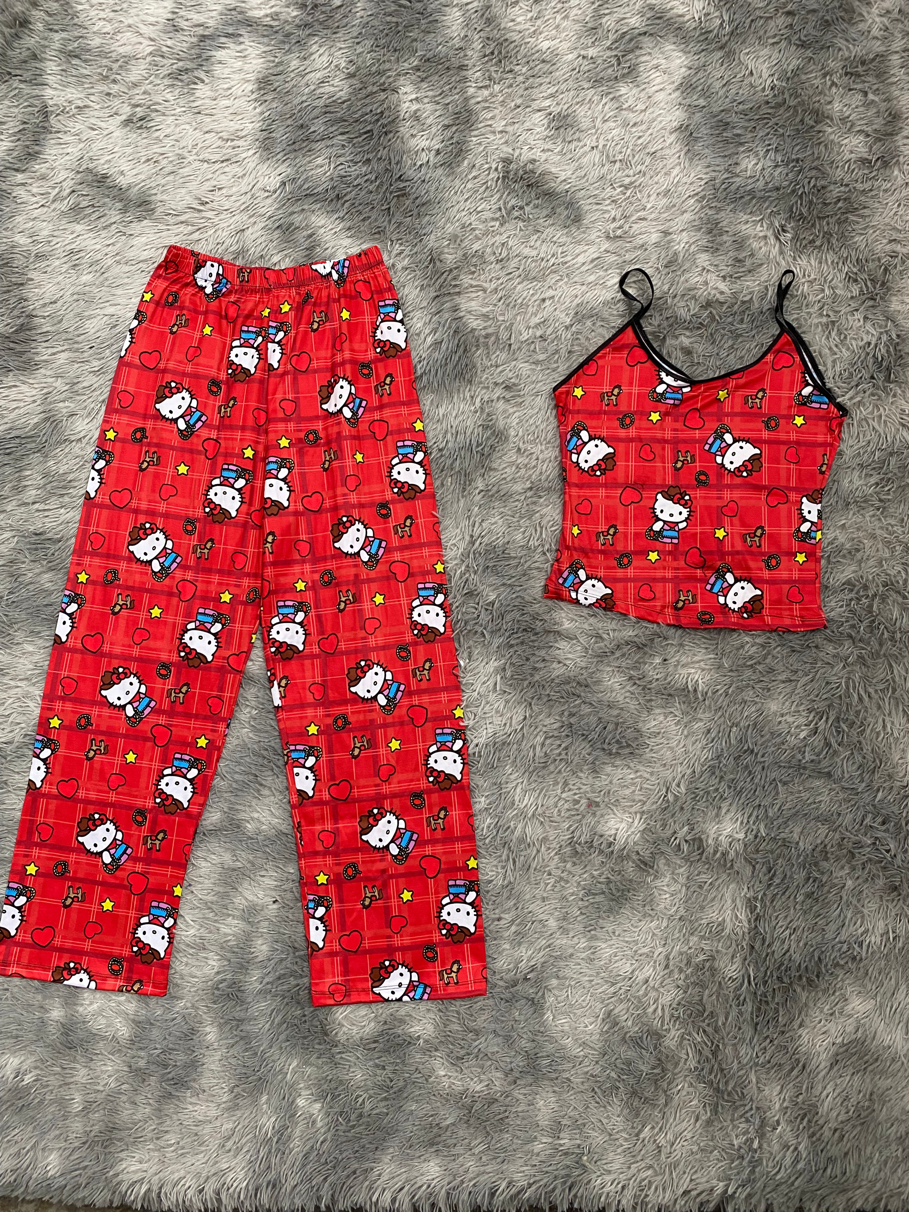 Hello Kitty Vaquera Blusa Con Pantalón