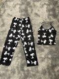 Snoopy Fondo Negro Blusa Con Pantalón