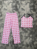 Corazones Y Rayas Blusa Con Pantalón