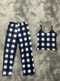 Cuadros Negros Blusa Con Pantalón