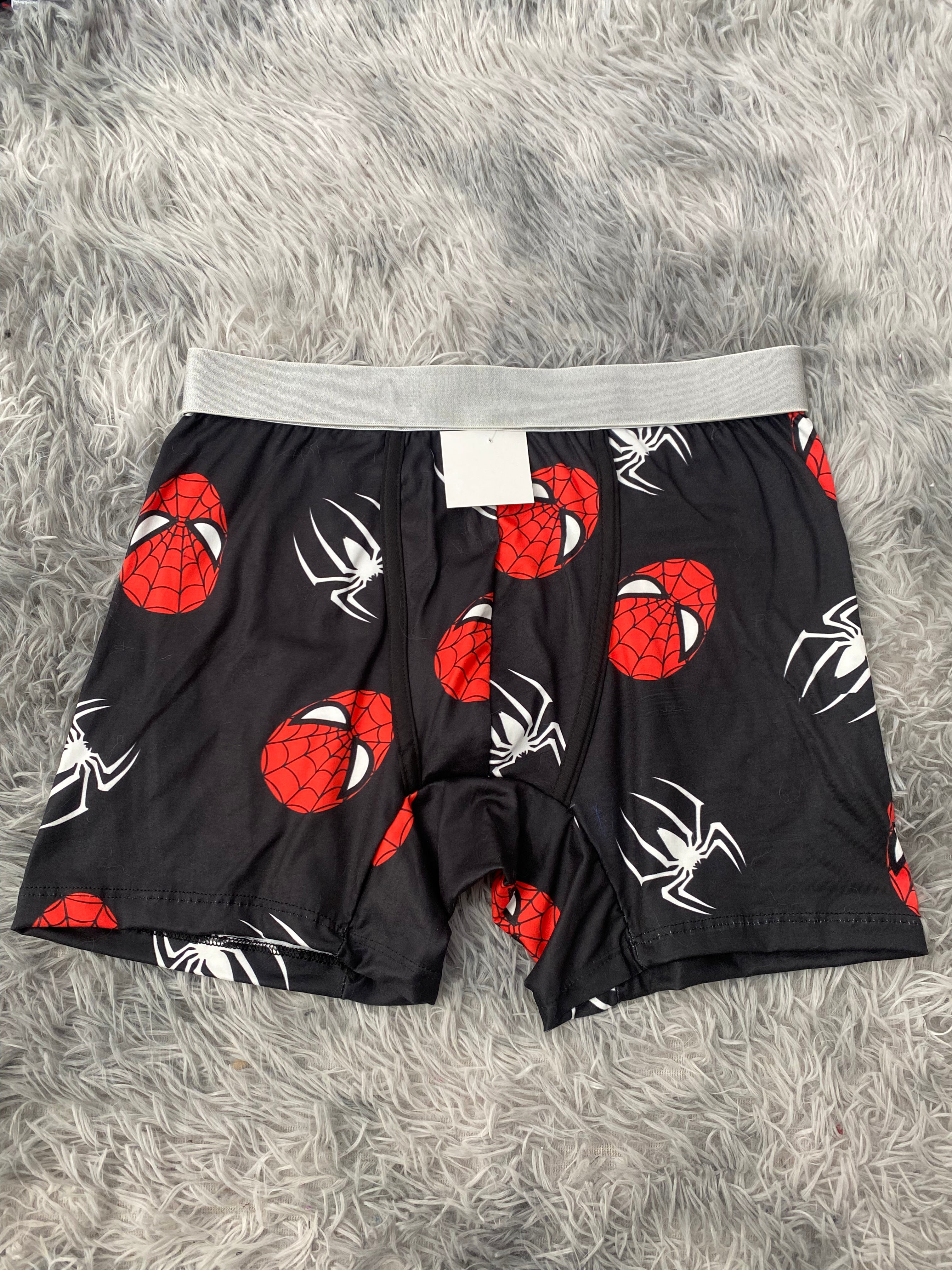 Spiderman Arañas Blancas Fondo Negro Boxer Hombre XL