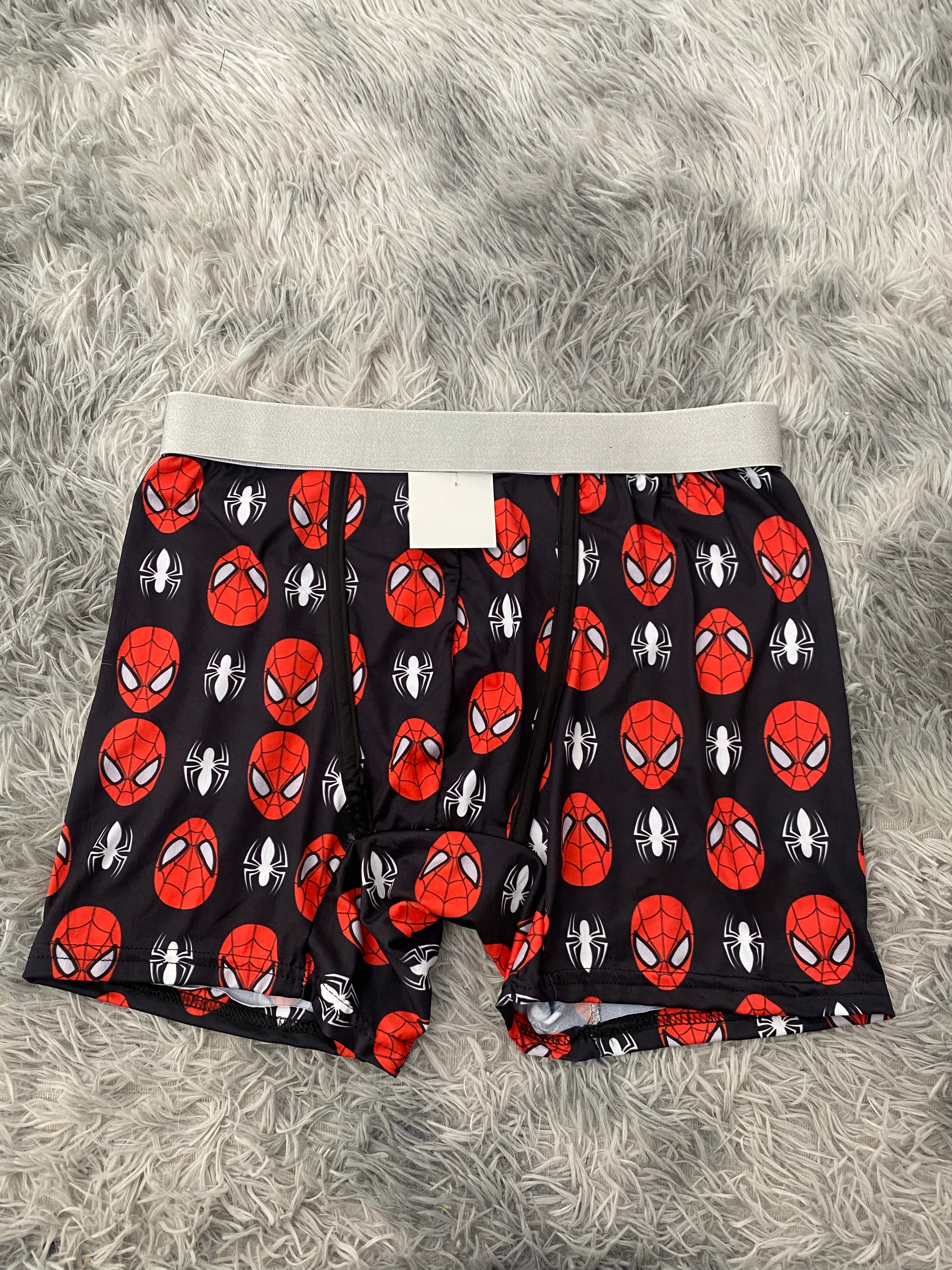 Spiderman Arañas Blancas Fondo Negro Boxer Hombre XL