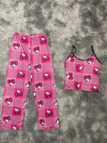 Hello Kitty Cuadros Rosas Blusa Con Pantalón