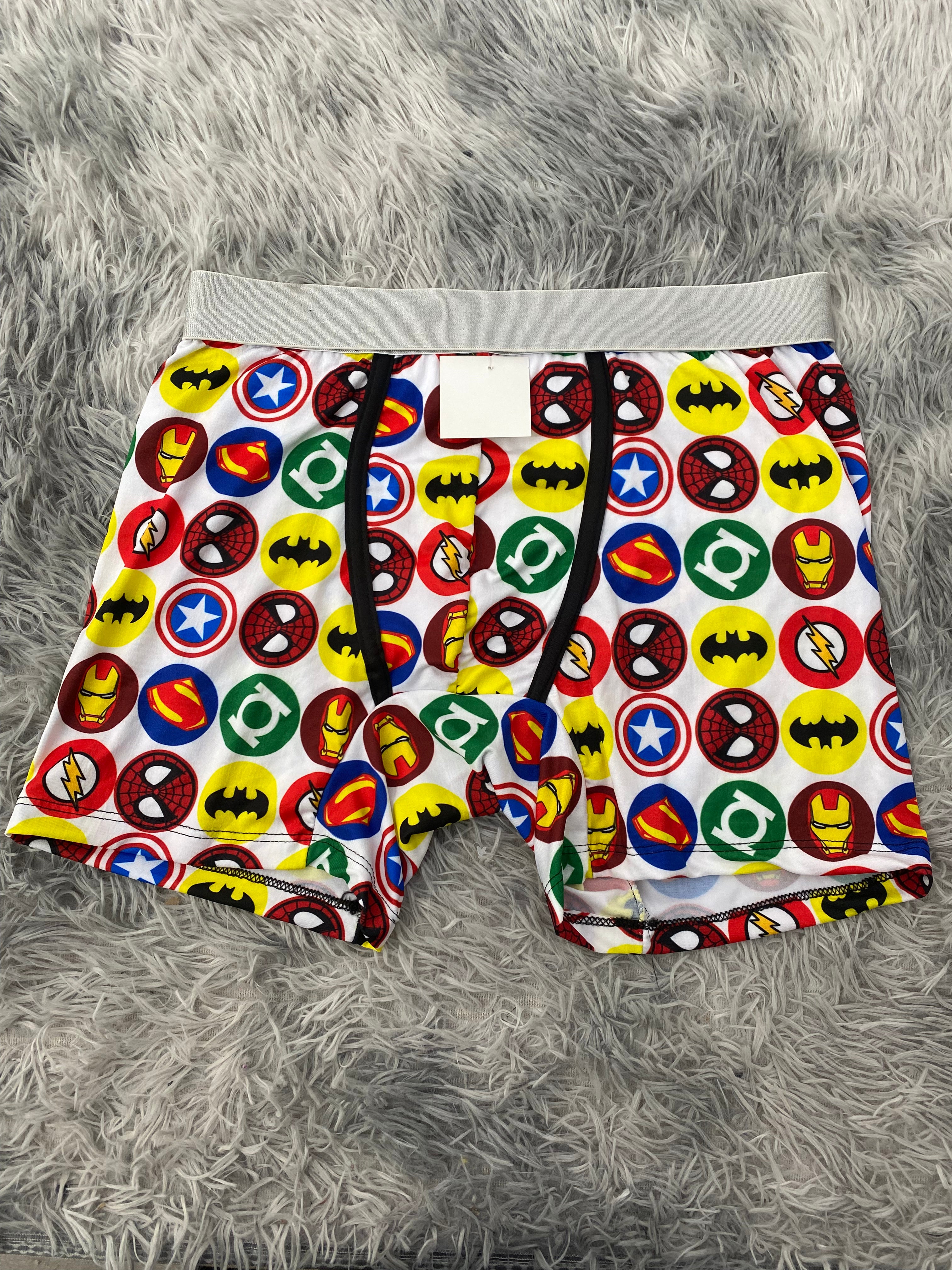 Escudos Super Heroes Fondo Blanco Boxer Hombre XL