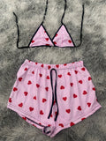 Corazones Y Rayas Top Con Short Brush