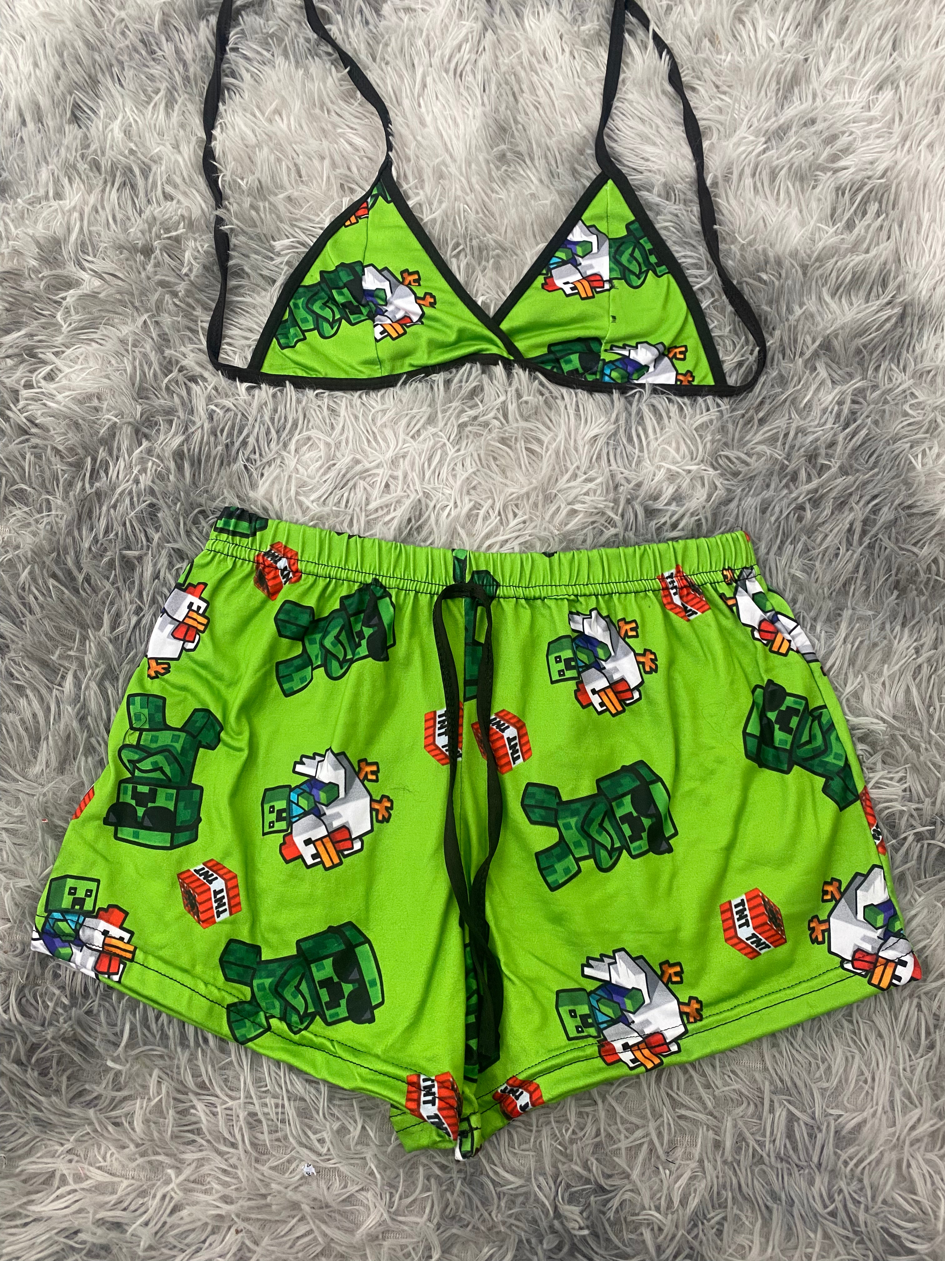 Minecraft Pollo Top Con Short Brush