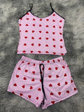 Corazones Y Rayas Blusa Con Short