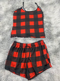 Cuadros Rojos Blusa Con Short