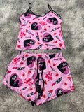Scream corazón fondo rosa Blusa Con Short