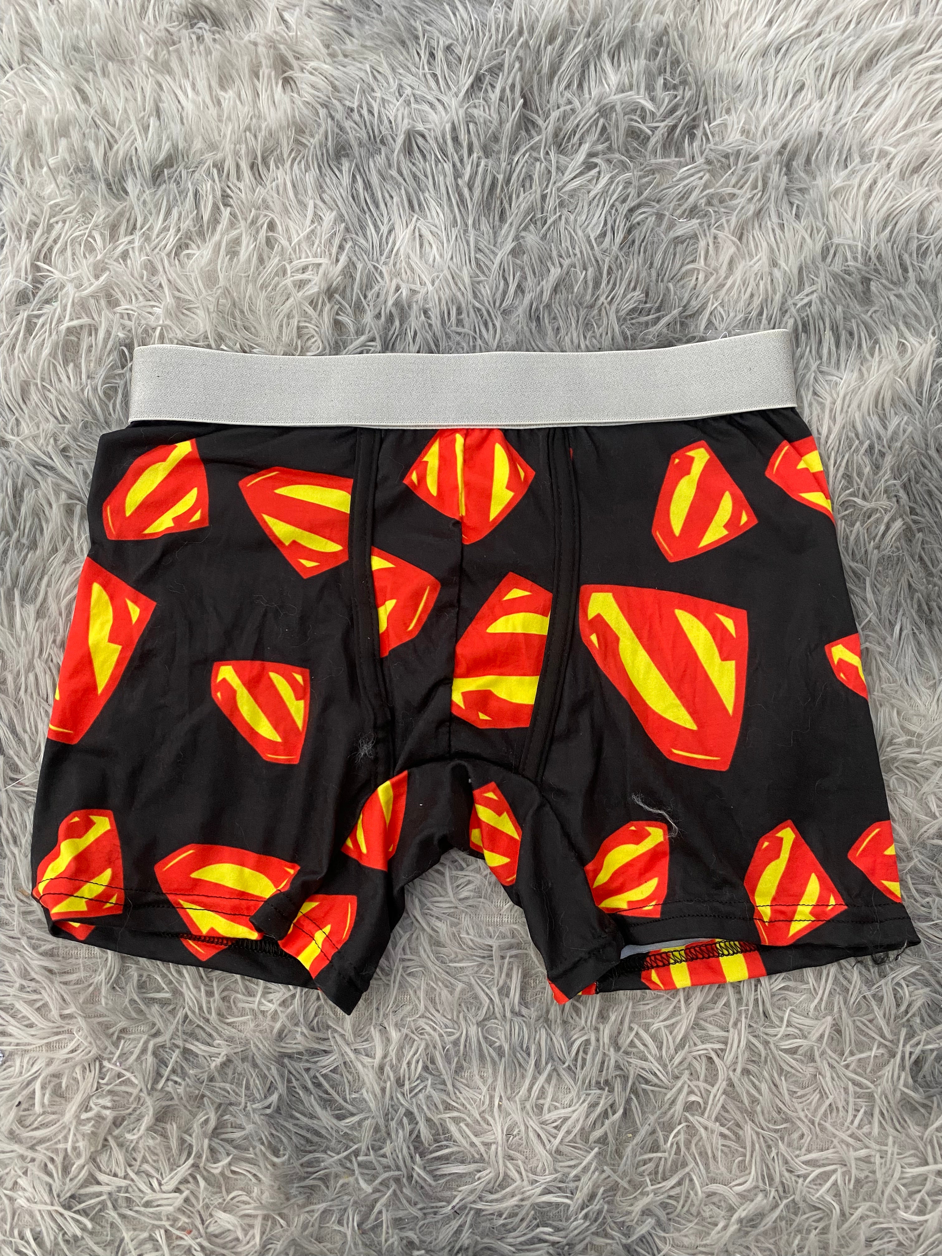 Superman Logo Grande Fondo Negro Boxer Hombre Unitalla
