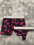 Batman Logo Rosa Duo Unitalla Con Tanga
